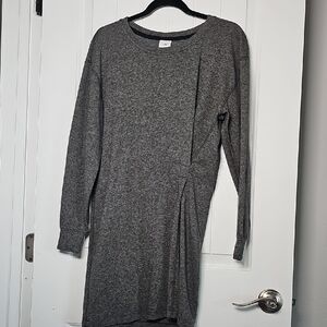 CAbi Sm Gray Crew Neck Long Sleeve Sweater Dress